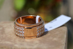 Load image into Gallery viewer, VVS1 Moissanite Hip Hop Ring for Men, Solid  Rose Gold Band, Hip Hop Trendy Design Men&#39;s Ring
