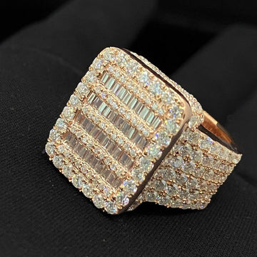 Iced Out Ring Baguette And Round Diamond