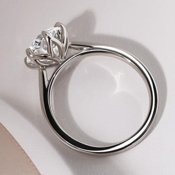 2ct Round Moissanite Engagement Ring: 14k Solid Gold Solitaire image 1