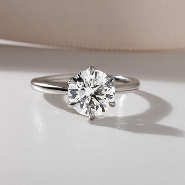 2ct Round Moissanite Engagement Ring: 14k Solid Gold Solitaire image 2