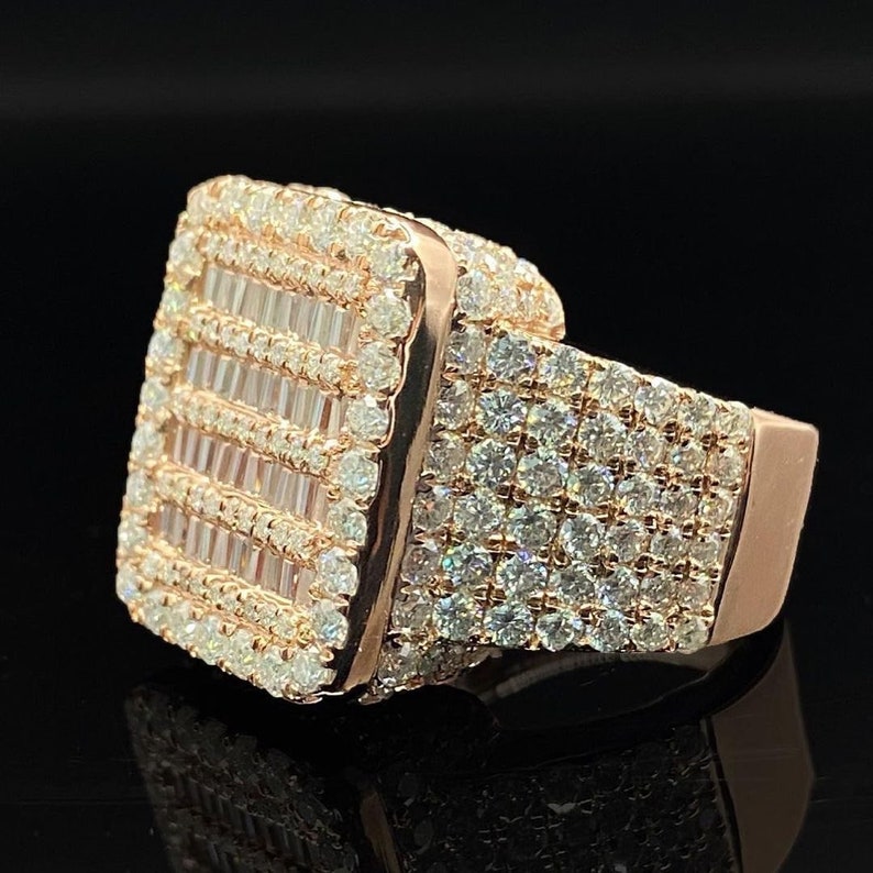 Iced Out Ring Baguette And Round Diamond