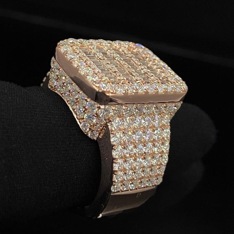 Iced Out Ring Baguette And Round Diamond