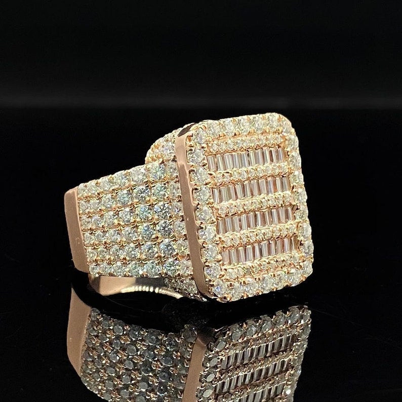 Iced Out Ring Baguette And Round Diamond