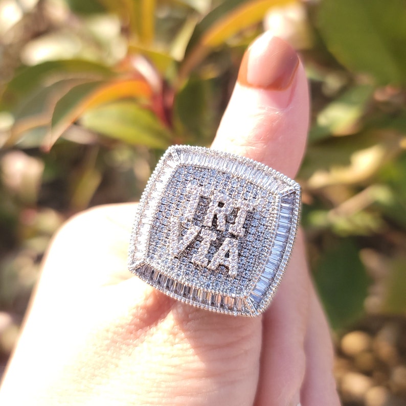 Iced Out Personalized Name Rings for Men