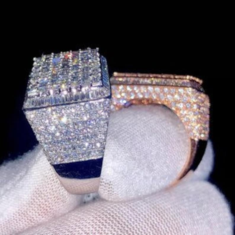 Premium Iced Out Moissanite Men Rings