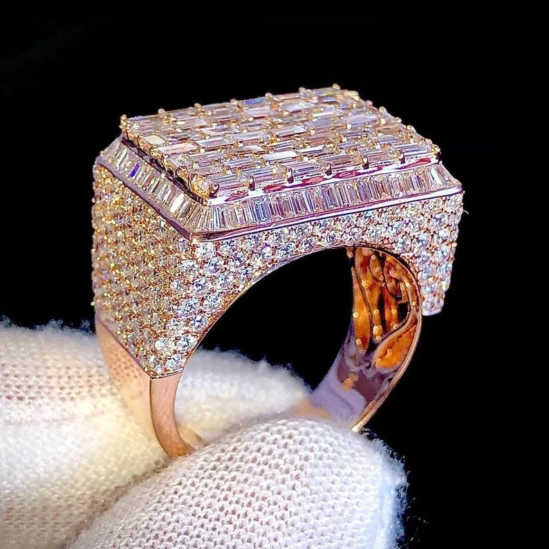 Premium Iced Out Moissanite Men Rings
