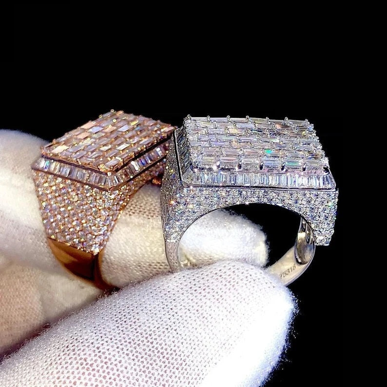 Premium Iced Out Moissanite Men Rings