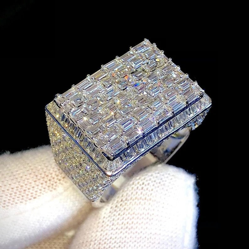 Premium Iced Out Moissanite Men Rings