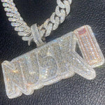 Load image into Gallery viewer, Custom Iced Out Pendant NUSKI Moissanite Name Pendant
