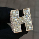 Load image into Gallery viewer, Ring Iced Out H Letter Moissanite 925 Silver Ring
