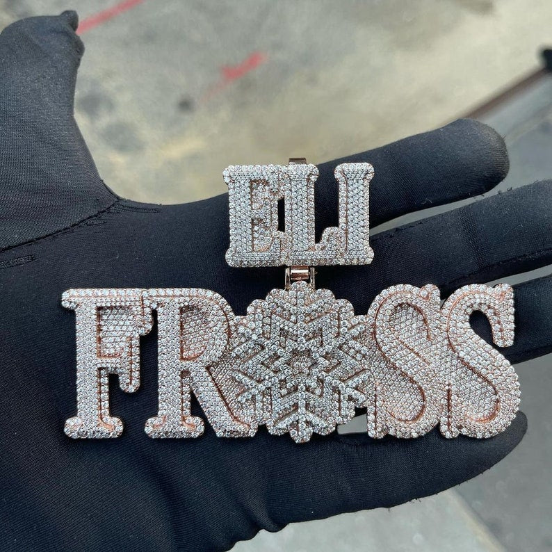 Custom Iced out Letter Pendant, FROSS Iced Out Diamond Pendant