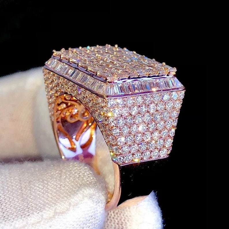 Premium Iced Out Moissanite Men Rings