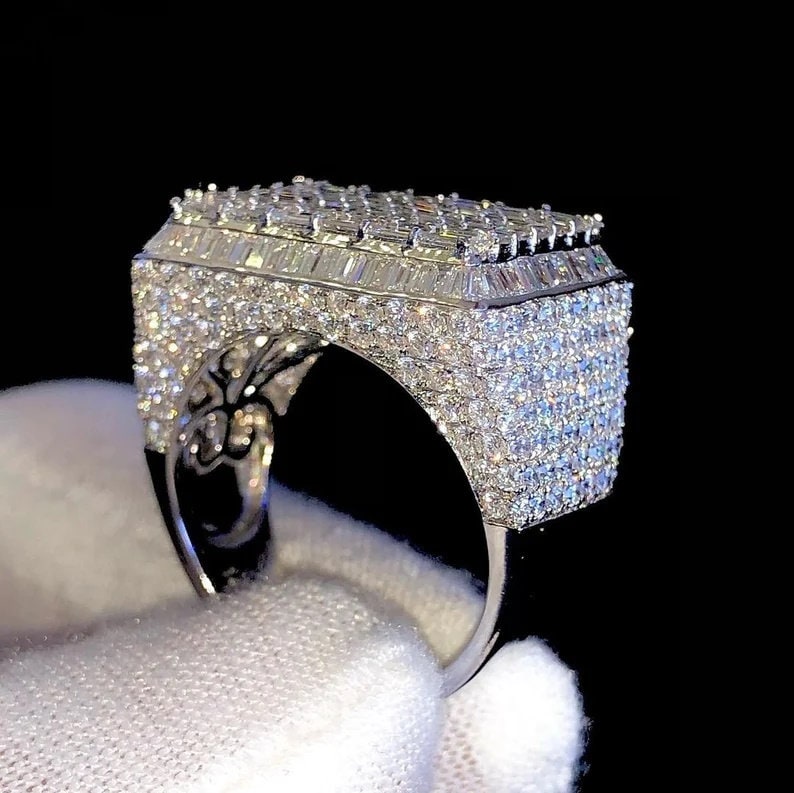 Premium Iced Out Moissanite Men Rings