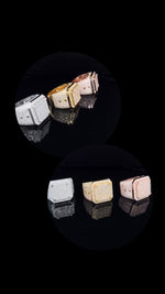 Load image into Gallery viewer, VVS Moissanite Bust Down Ring, Iced Out Diamond Ring Rose Gold
