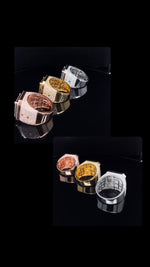 Load image into Gallery viewer, VVS Moissanite Bust Down Ring, Iced Out Diamond Ring Rose Gold
