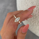 Load image into Gallery viewer, 1.5 CT Marquise Cut Moissanite Engagement Rings, Vintage Marquise Engagement Ring, Marquise Promise Ring, Solitaire Marquise Wedding Rings. image 1