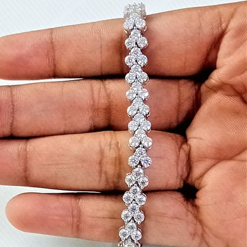 Moissanite Tennis Bracelet in Sterling Silver, Men's Bracelet, Mossanite Bracelet, Diamond Bracelet, Tennis Bracelet, Gift for Her