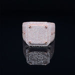 Load image into Gallery viewer, VVS Moissanite Bust Down Ring, Iced Out Diamond Ring Rose Gold
