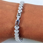 Load image into Gallery viewer, 14K White Gold Plated Moissanite Tennis Bracelet |Classic Tennis Bracelet| DEF Colorless Moissanite Tennis Bracelet | VS Clarity Moissanite