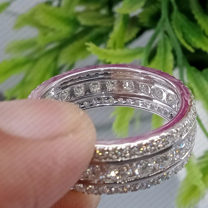 Lab Grown Diamond Eternity Band: 14K White Gold Wedding Ring image 5