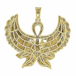 Load image into Gallery viewer, Iced Out Pendant Yellow Gold Plated Twins Anubis Horus Pendant
