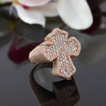 Unique Cross Men's Ring, Jesus Cross Ring