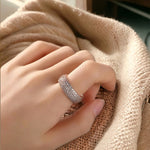 Load image into Gallery viewer, Fashion Hip-Hop Ring Silver &amp; Blue Moissanite Ring
