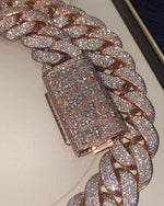 Load image into Gallery viewer, Diamond Cuban Link Chain 22MM Rose Gold Cuban Link Chain
