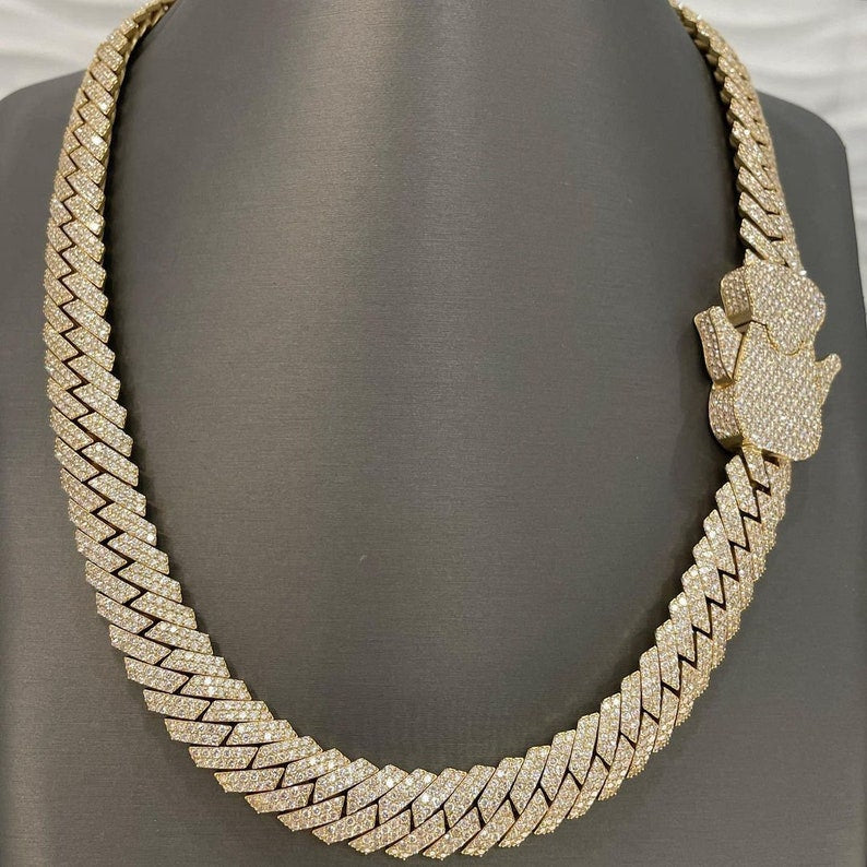 Big Cuban Link Chain, 15MM Diamond Cuban Link Chain