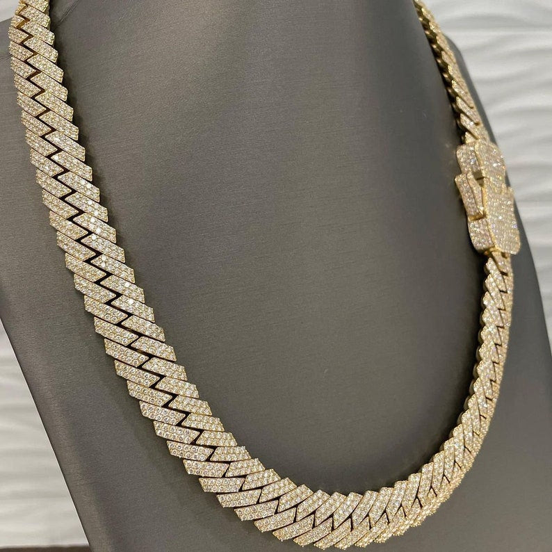 Big Cuban Link Chain, 15MM Diamond Cuban Link Chain