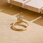 Load image into Gallery viewer, Princess Cut Moissanite Engagement Ring in Solid Gold with Hidden Halo, ZL151 image 10