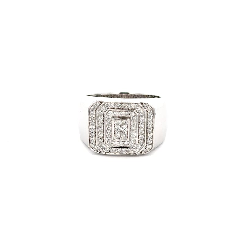 Silver Diamond Men's Ring | Round cut | Moissanite Diamonds | Party Ring | Hip hop Ring