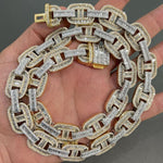 Load image into Gallery viewer, Iced Out Cuban Link Chain, Moissanite Diamond Baguette Studded Chain
