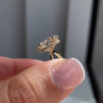 Load image into Gallery viewer, 3ct Pear Shape Engagement Solitaire Moissanite Ring in 10k/14k/18k Solid Yellow Gold Plain Band, Hidden Halo Diamond Wedding Rings for Women image 8