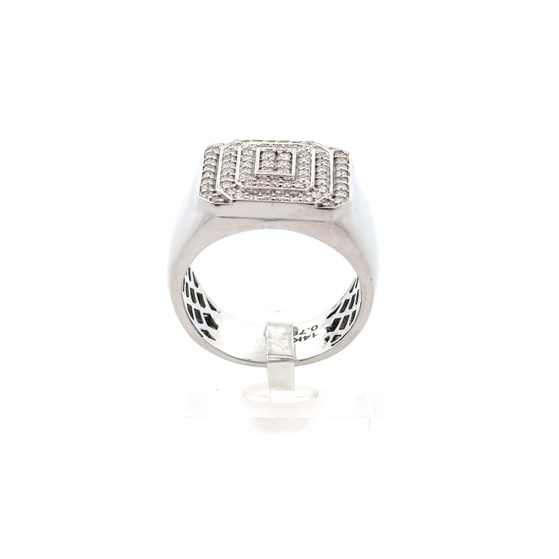 Silver Diamond Men's Ring | Round cut | Moissanite Diamonds | Party Ring | Hip hop Ring