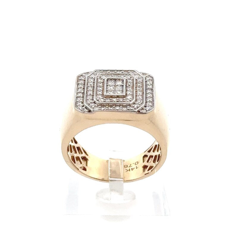 Silver Diamond Men's Ring | Round cut | Moissanite Diamonds | Party Ring | Hip hop Ring
