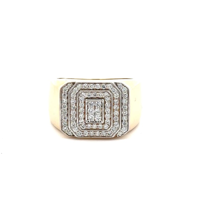 Silver Diamond Men's Ring | Round cut | Moissanite Diamonds | Party Ring | Hip hop Ring