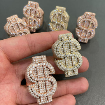 Dollar Sign Iced Out Ring