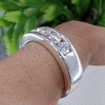 Load image into Gallery viewer, Lab Grown Diamond or Moissanite Eternity Wedding Ring - Unisex Engagement band image 6