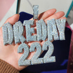 Load image into Gallery viewer, Iced Out Custom Two-Line Name Necklace with Cuban Chain: Customize Letter Pendant, Personalized Jewelry image 1