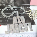 Load image into Gallery viewer, Iced Out Custom Two-Line Name Necklace with Cuban Chain: Customize Letter Pendant, Personalized Jewelry image 10