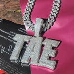 Load image into Gallery viewer, Iced Out Custom Two-Line Name Necklace with Cuban Chain: Customize Letter Pendant, Personalized Jewelry image 2
