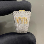 Load image into Gallery viewer, Two Tone Hip Hop Ring For Men, Custom Name Ring in Moissanite Diamond
