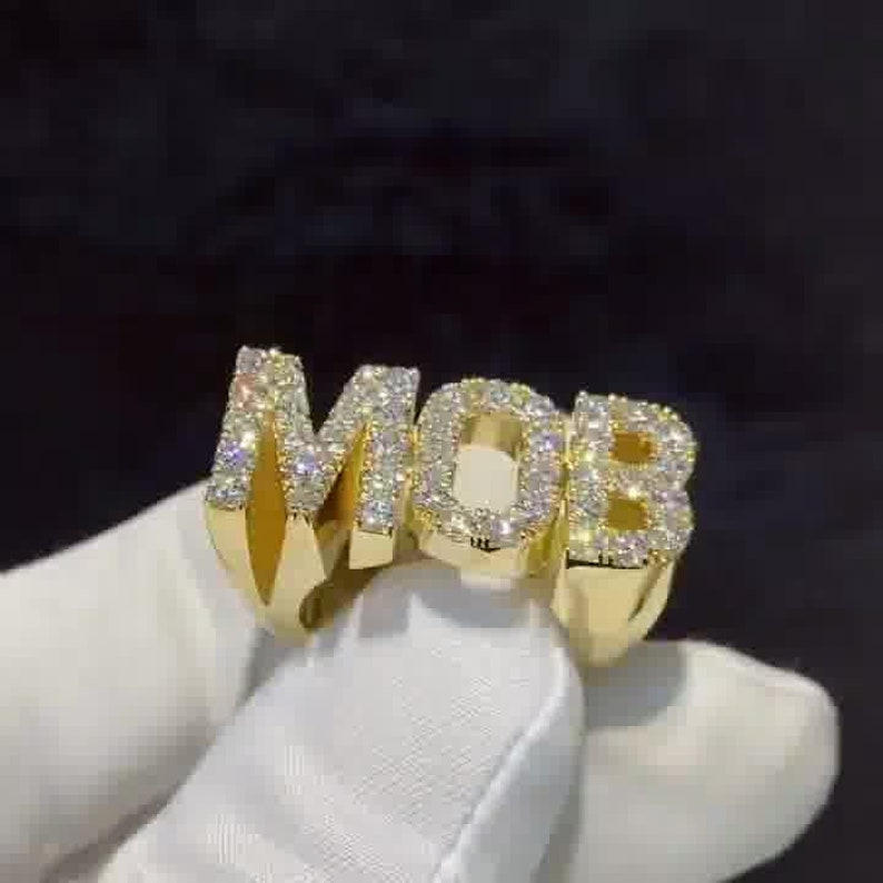 MOB Name Iced Out Ring