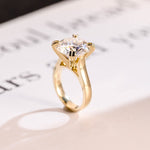 Load image into Gallery viewer, Solid Gold 3mm Band Round Moissanite Engagement Ring, Aniversary Gift for Her, RS-0327-6-A image 6