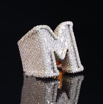 Hip Hop M Round & Baguette Moissanite Ring