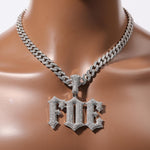 Load image into Gallery viewer, Iced Out Personalized Thorn Letters Pendant Name Necklace,Custom Cuban Link Chain,Hip Hop Jewelry,Customized Birthday Gift for Him