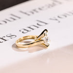 Load image into Gallery viewer, Solid Gold 3mm Band Round Moissanite Engagement Ring, Aniversary Gift for Her, RS-0327-6-A image 8