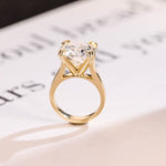 Load image into Gallery viewer, Solid Gold 3mm Band Round Moissanite Engagement Ring, Aniversary Gift for Her, RS-0327-6-A image 7