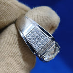 Load image into Gallery viewer, Luxury Moissanite Engagement Ring 1.18ct Round Cut Moissanite Men Ring
